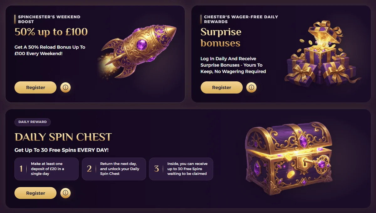 06 spinchester weekend boost of 50 procent up to 100 and the daily spin chest